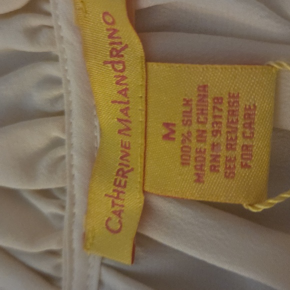 NWT Women's Ivory Silk Long Sleeve Ruffle Blouse M - Picture 11 of 11